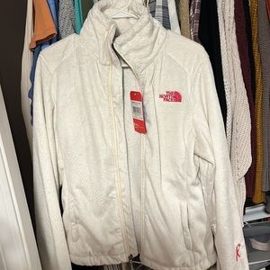 White Fuzzy North Face